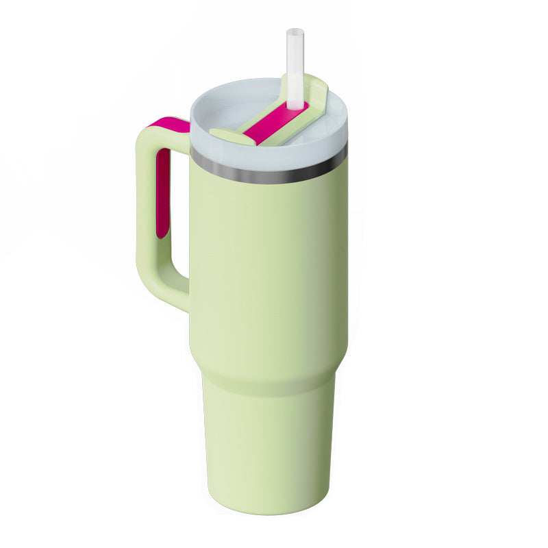 40 oz Insulated Tumbler with Handle & Straw — Vacuum Sealed — PuraVeil