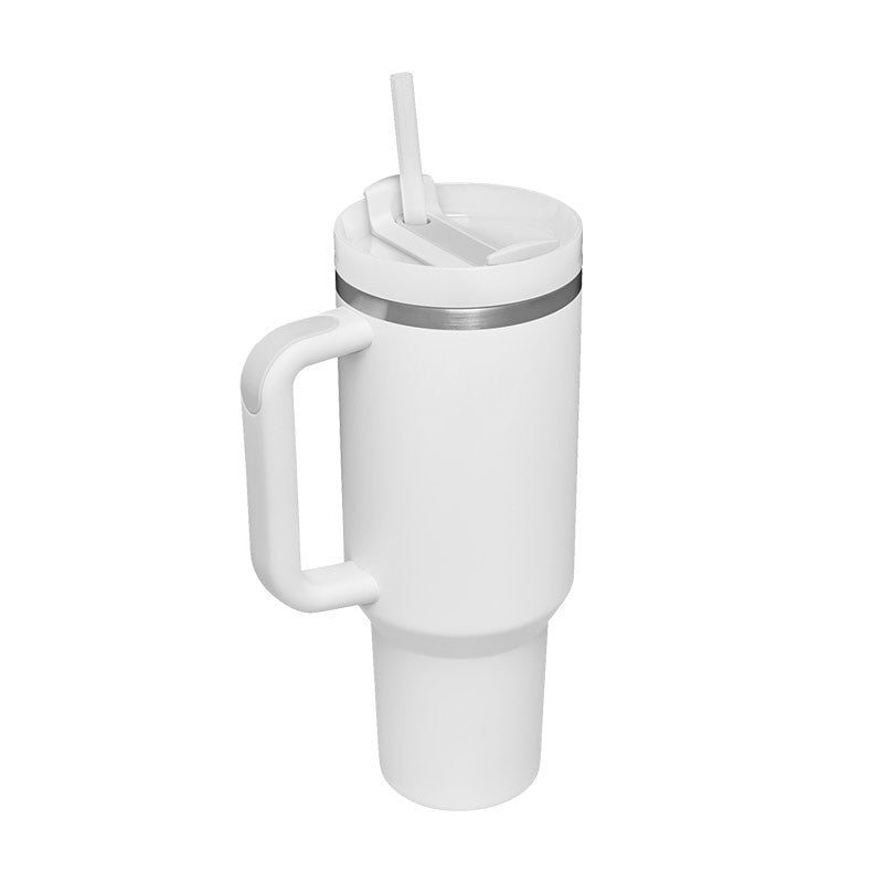 40 oz Insulated Tumbler with Handle & Straw — Vacuum Sealed — PuraVeil