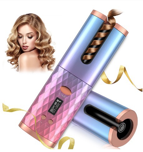 Rechargeable Auto-Rotating Hair Curler with LCD Display — PuraVeil