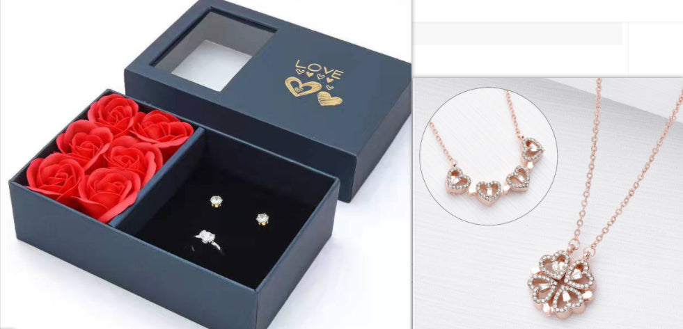 Magnetic Four-Leaf Clover Heart Locket Necklace — PuraVeil