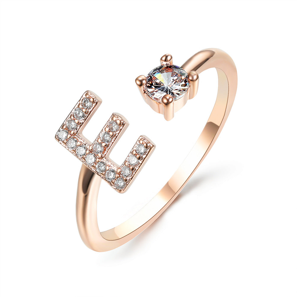 Personalized Adjustable Initial Letter Ring — A-Z Alphabet — PuraVeil