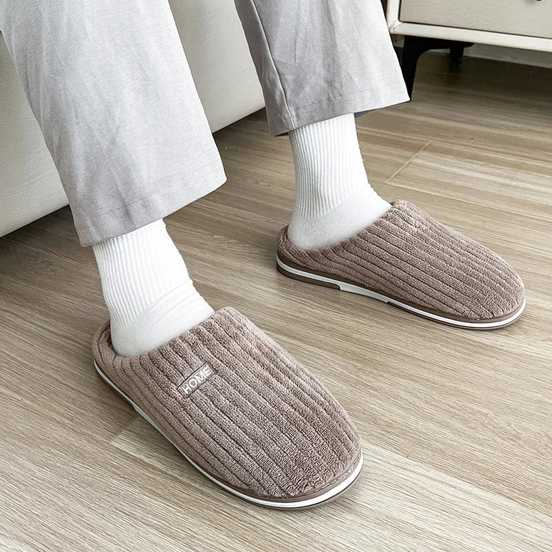 Soft Cotton House Slippers — Plush Non-Slip Indoor Shoes — PuraVeil
