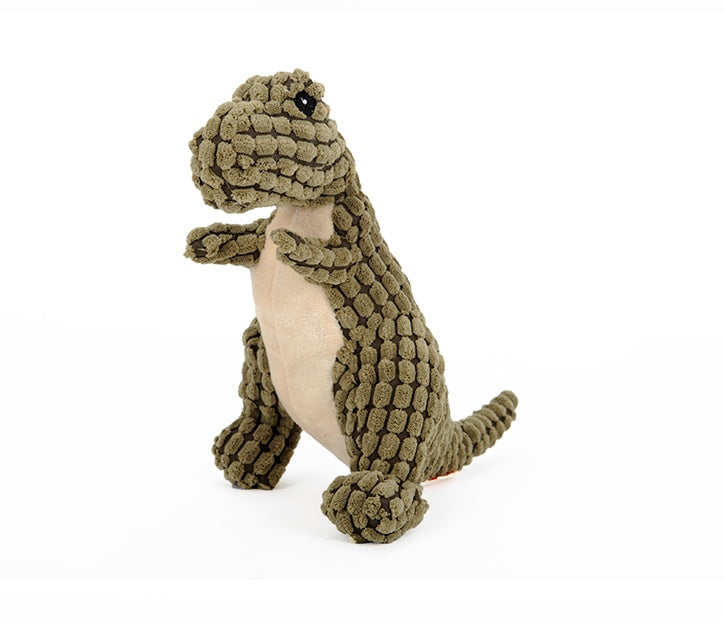 Squeaky Dinosaur Plush Dog Toy — Stuffed Chew & Cuddle Toy — PuraVeil
