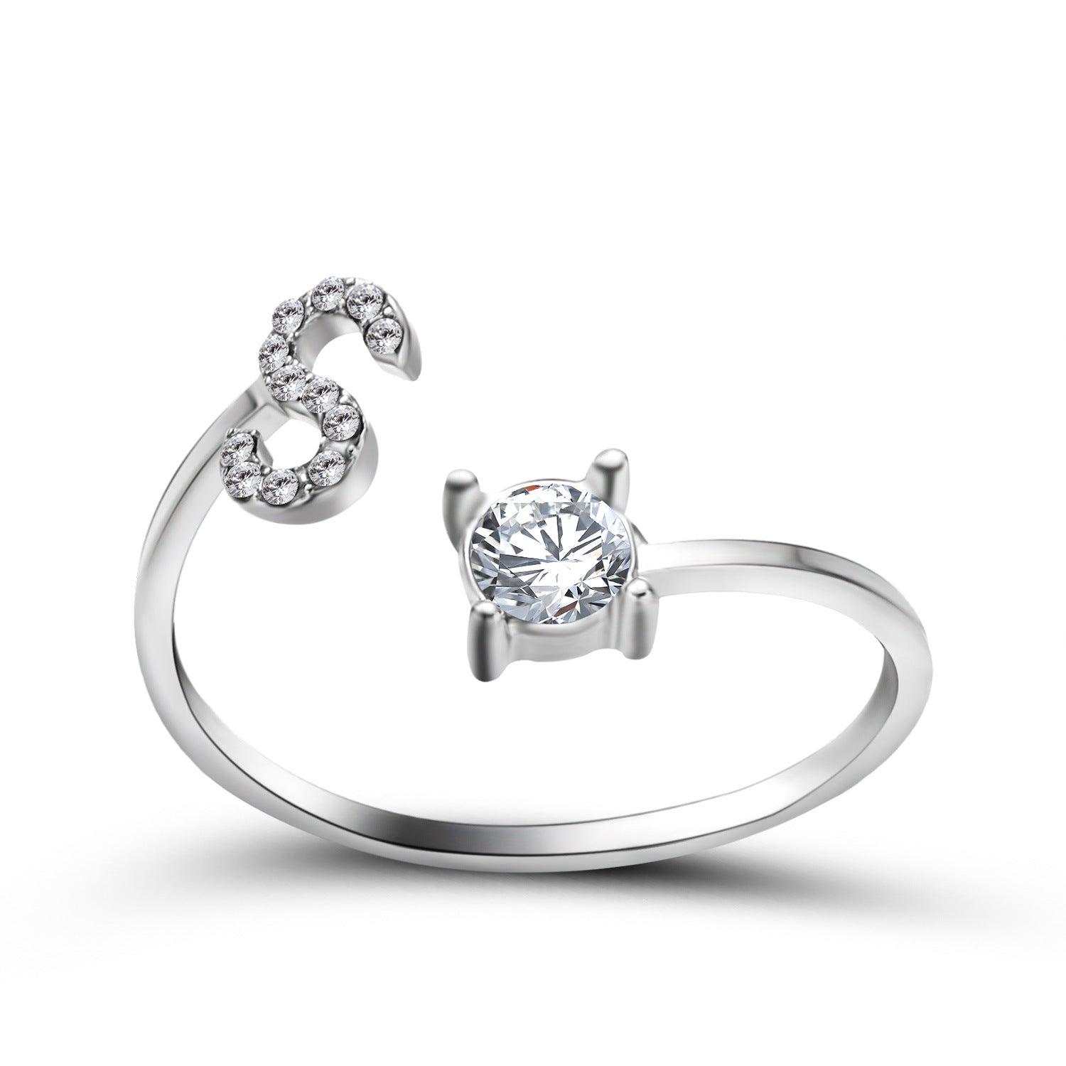 Personalized Adjustable Initial Letter Ring — A-Z Alphabet
