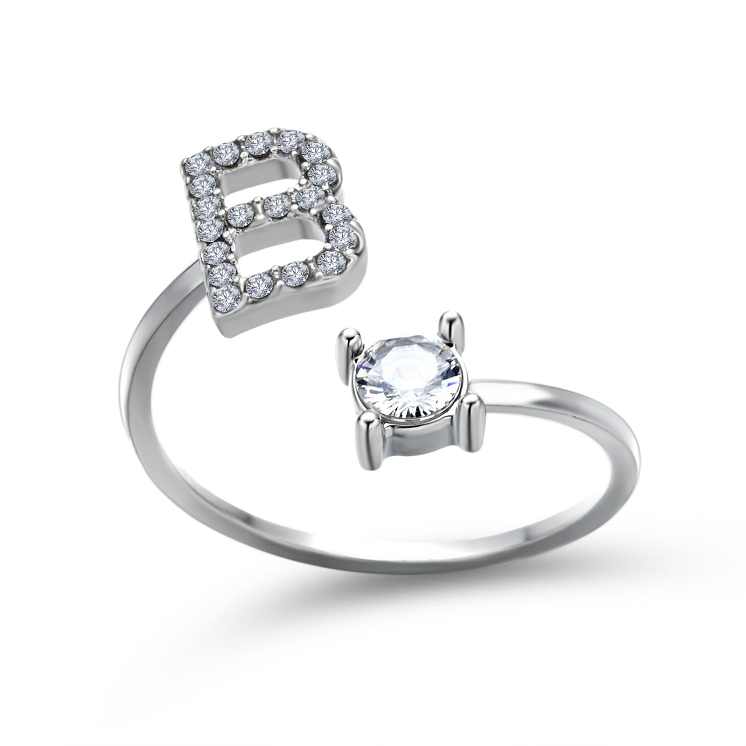 Personalized Adjustable Initial Letter Ring — A-Z Alphabet