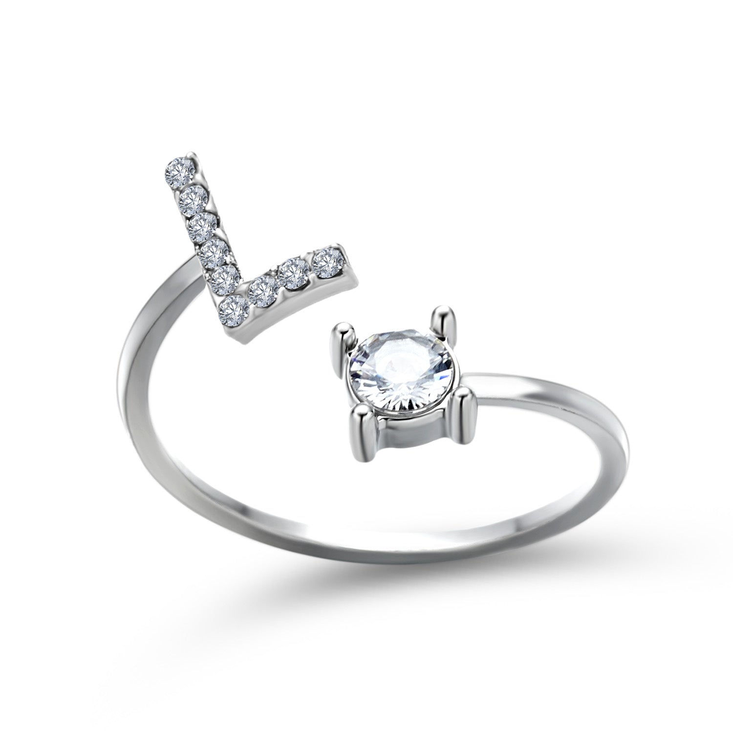 Personalized Adjustable Initial Letter Ring — A-Z Alphabet