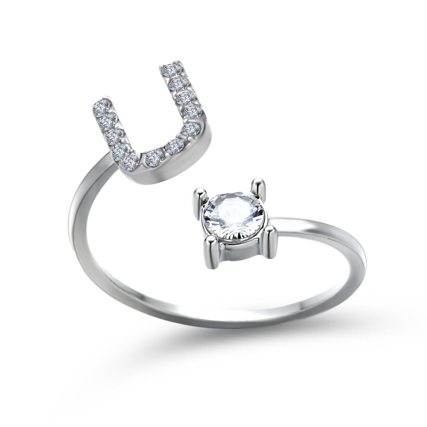 Personalized Adjustable Initial Letter Ring — A-Z Alphabet
