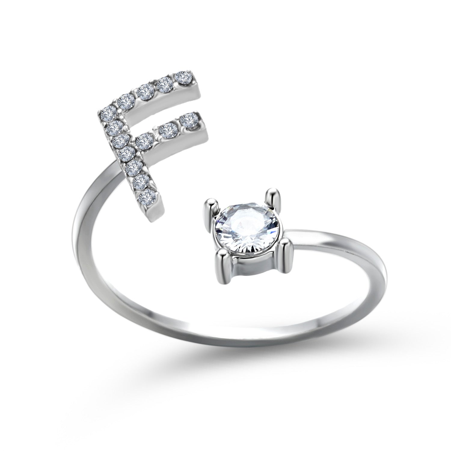 Personalized Adjustable Initial Letter Ring — A-Z Alphabet