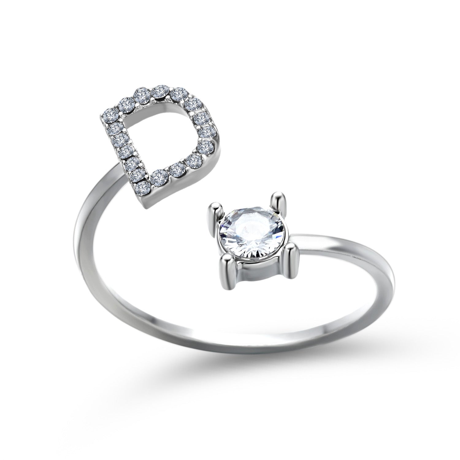 Personalized Adjustable Initial Letter Ring — A-Z Alphabet