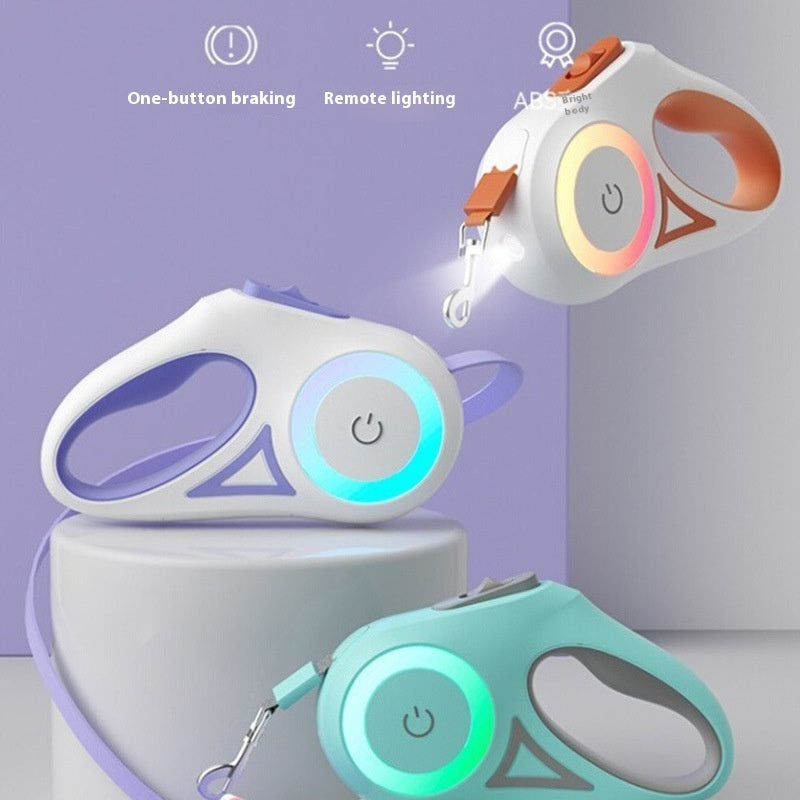 Retractable Dog Leash with Built-In LED Spotlight — PuraVeil