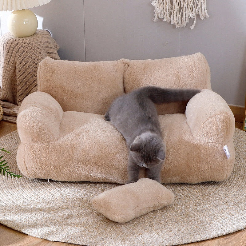 Luxury Plush Pet Sofa Bed — Cats & Small Dogs — PuraVeil
