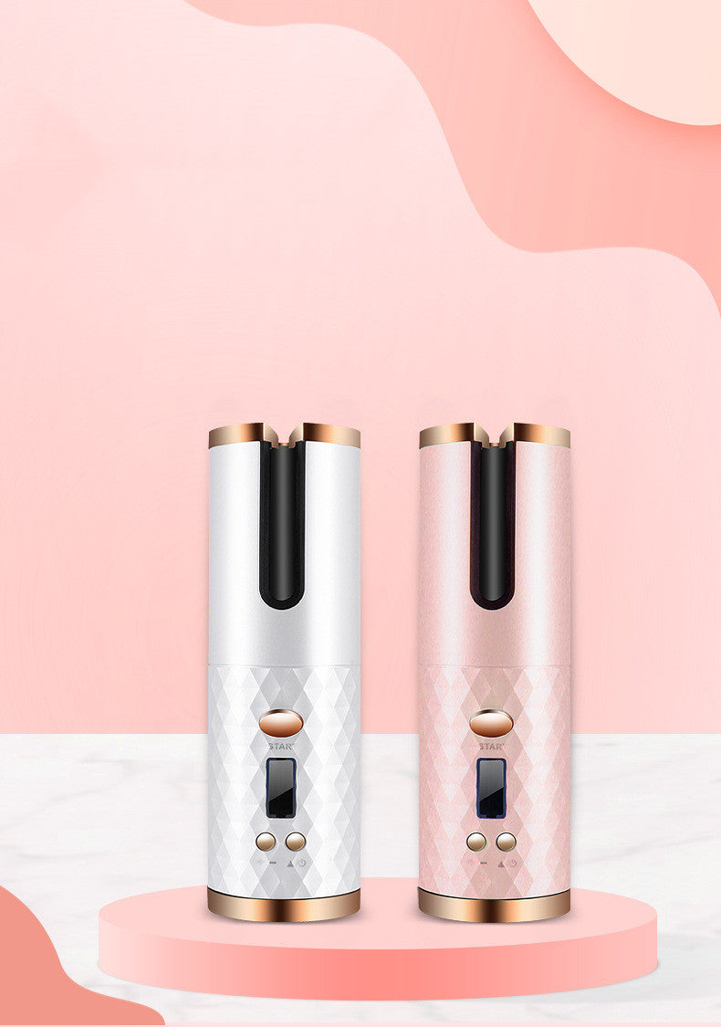 Rechargeable Auto-Rotating Hair Curler with LCD Display — PuraVeil