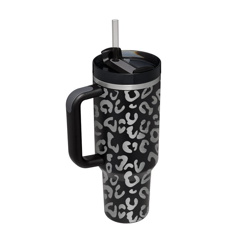 40 oz Insulated Tumbler with Handle & Straw — Vacuum Sealed
