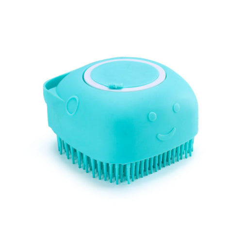 Silicone Pet Bath Brush — Massage Glove with Shampoo Dispenser