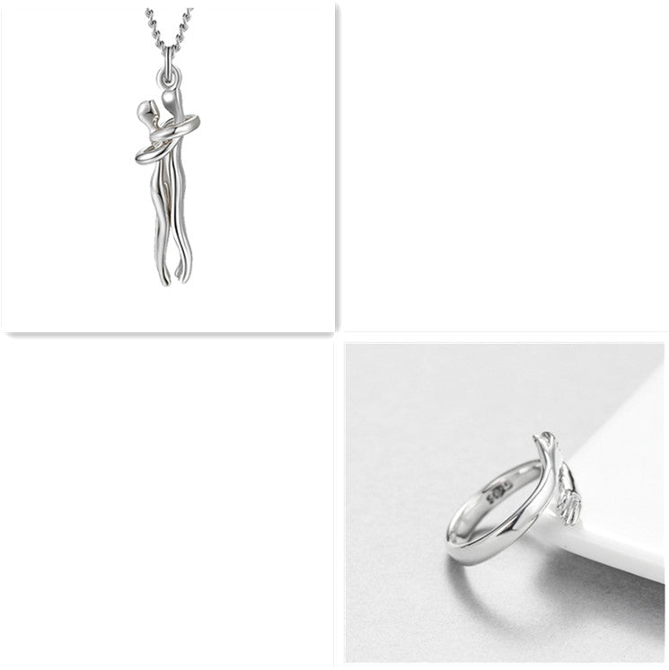 Love Hug Couple Necklace — Clavicle Chain Gift for Her