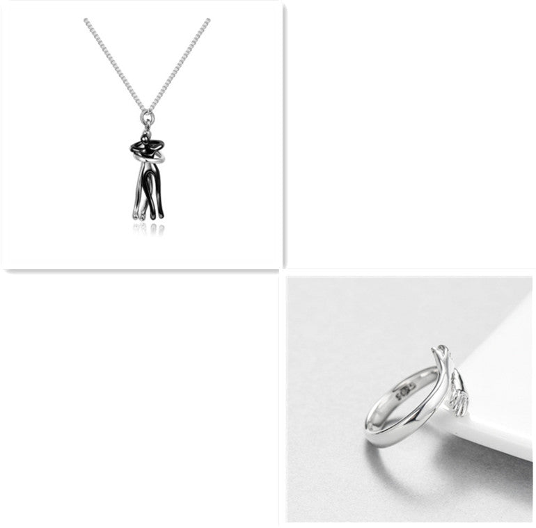 Love Hug Couple Necklace — Clavicle Chain Gift for Her