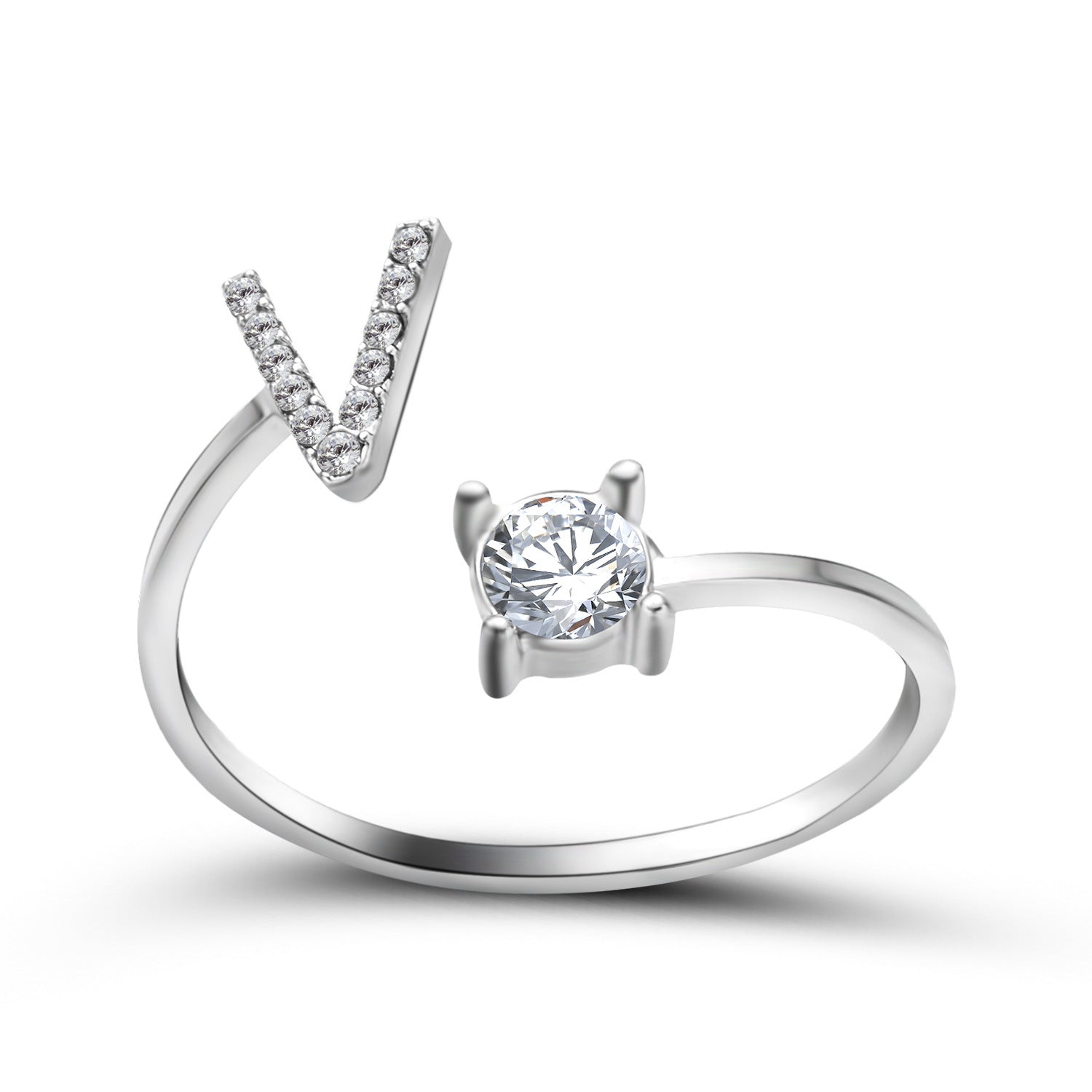 Personalized Adjustable Initial Letter Ring — A-Z Alphabet