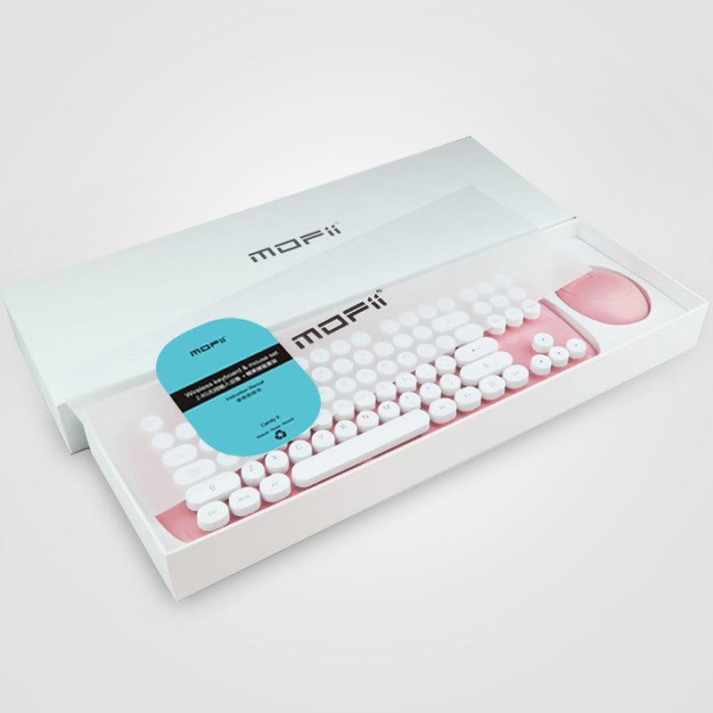 Wireless Retro Keyboard & Mouse Combo — Pastel Aesthetic — PuraVeil