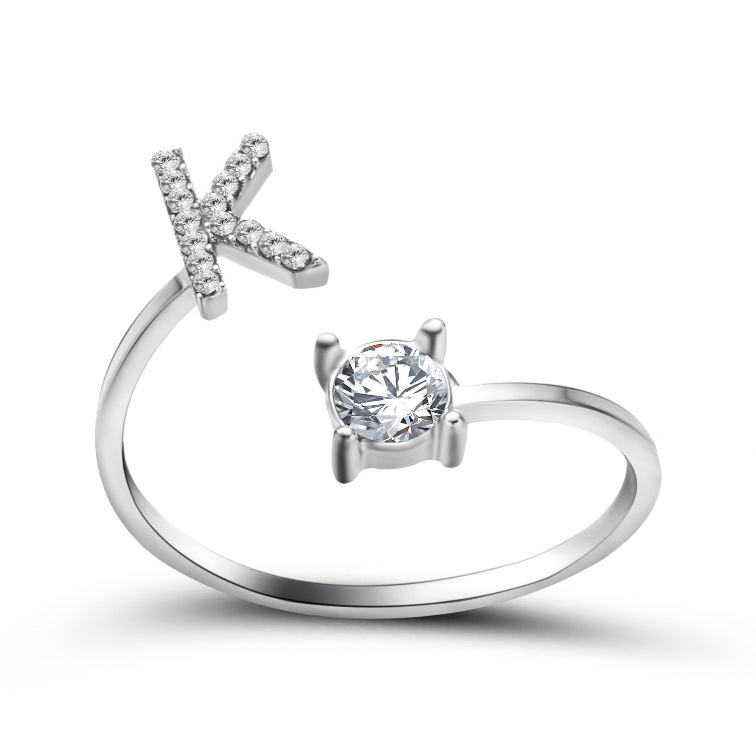 Personalized Adjustable Initial Letter Ring — A-Z Alphabet