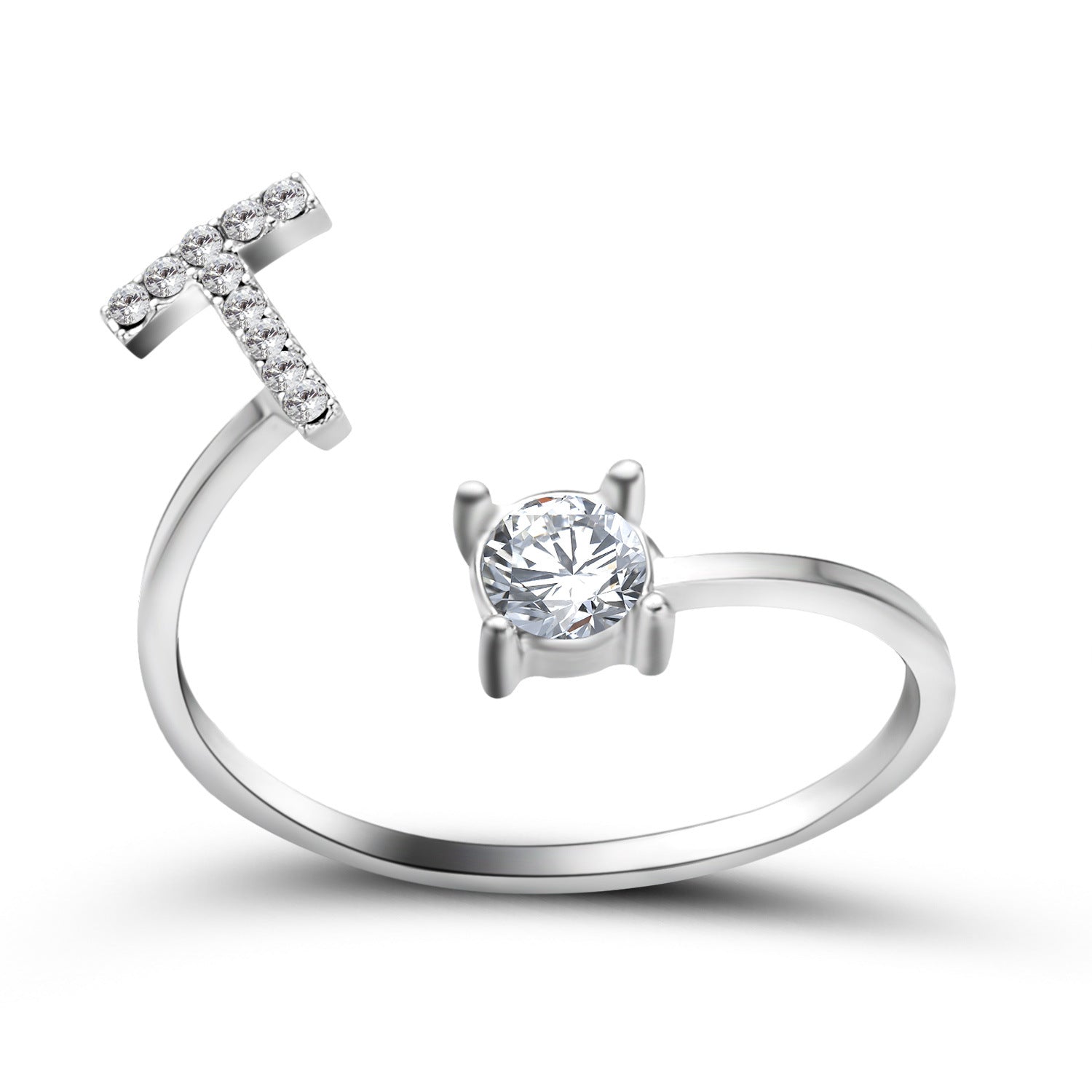 Personalized Adjustable Initial Letter Ring — A-Z Alphabet