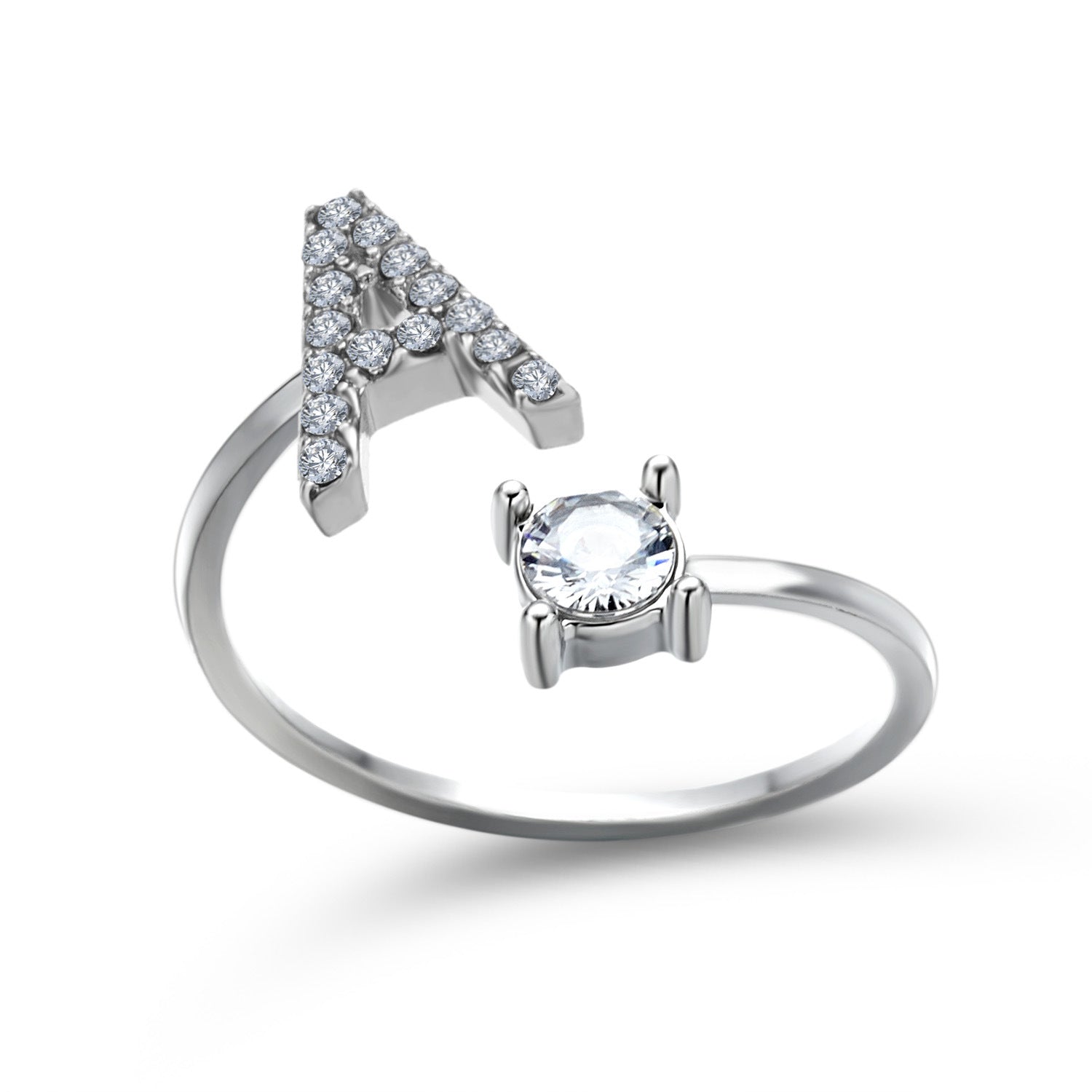 Personalized Adjustable Initial Letter Ring — A-Z Alphabet