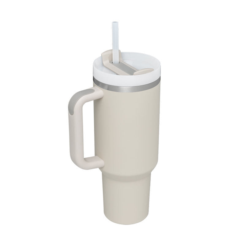 40 oz Insulated Tumbler with Handle & Straw — Vacuum Sealed — PuraVeil