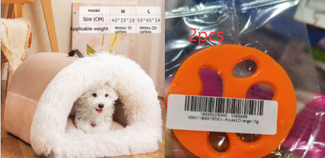 Portable Foldable Pet Nest Bed — Warm Cat & Dog Cushion — PuraVeil