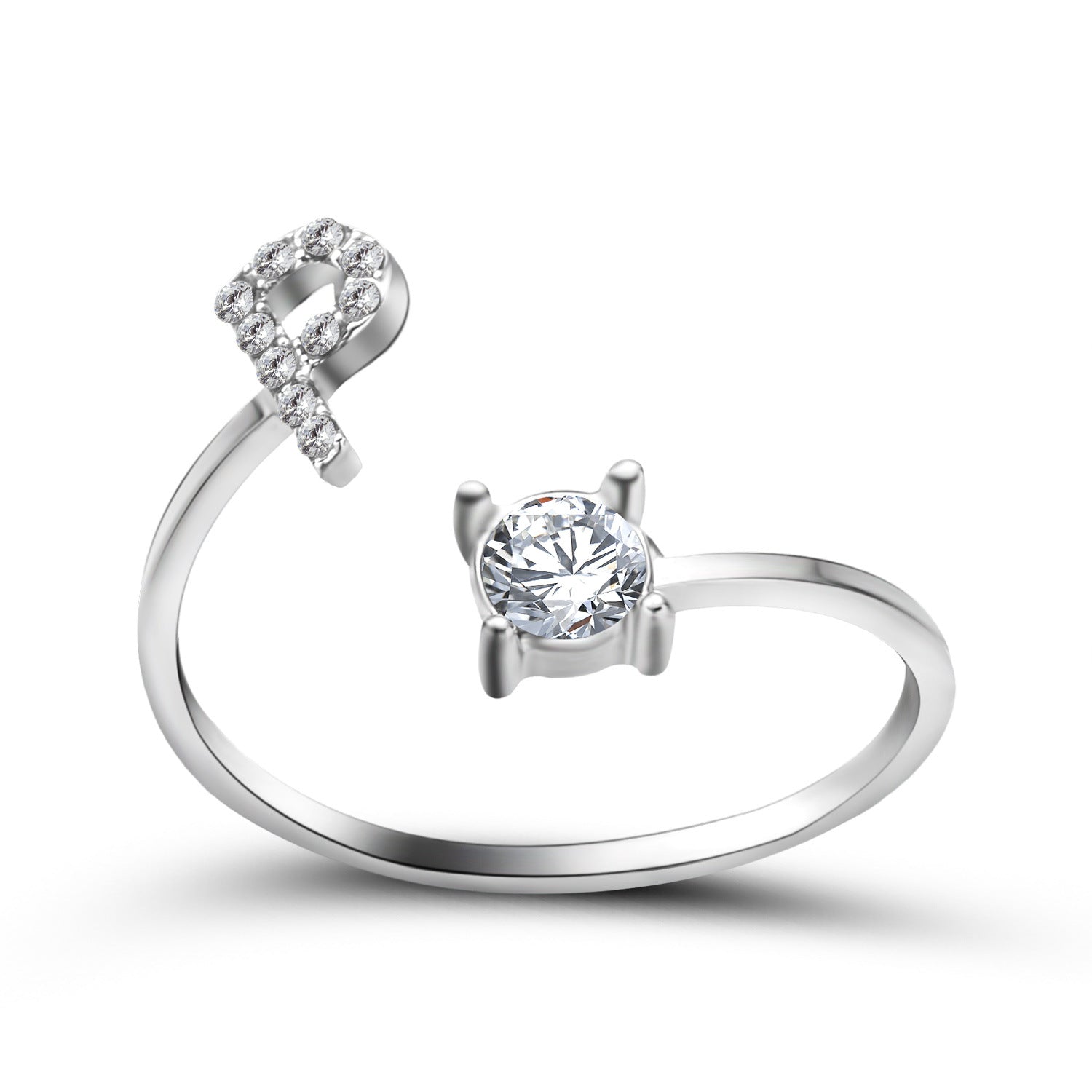 Personalized Adjustable Initial Letter Ring — A-Z Alphabet