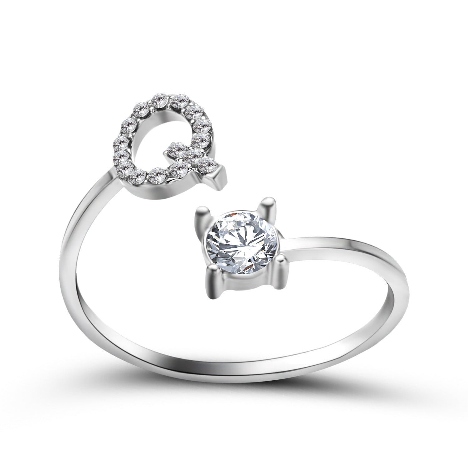 Personalized Adjustable Initial Letter Ring — A-Z Alphabet
