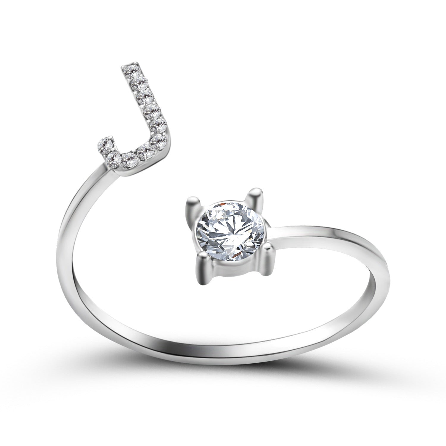 Personalized Adjustable Initial Letter Ring — A-Z Alphabet