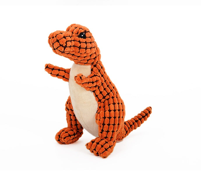 Squeaky Dinosaur Plush Dog Toy — Stuffed Chew & Cuddle Toy — PuraVeil