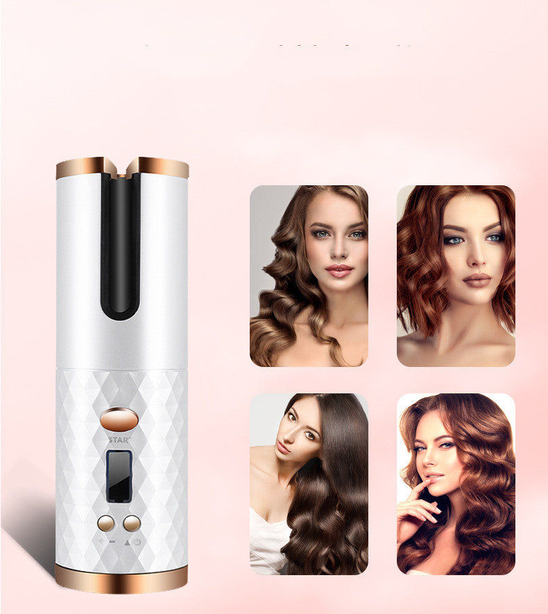 Rechargeable Auto-Rotating Hair Curler with LCD Display — PuraVeil
