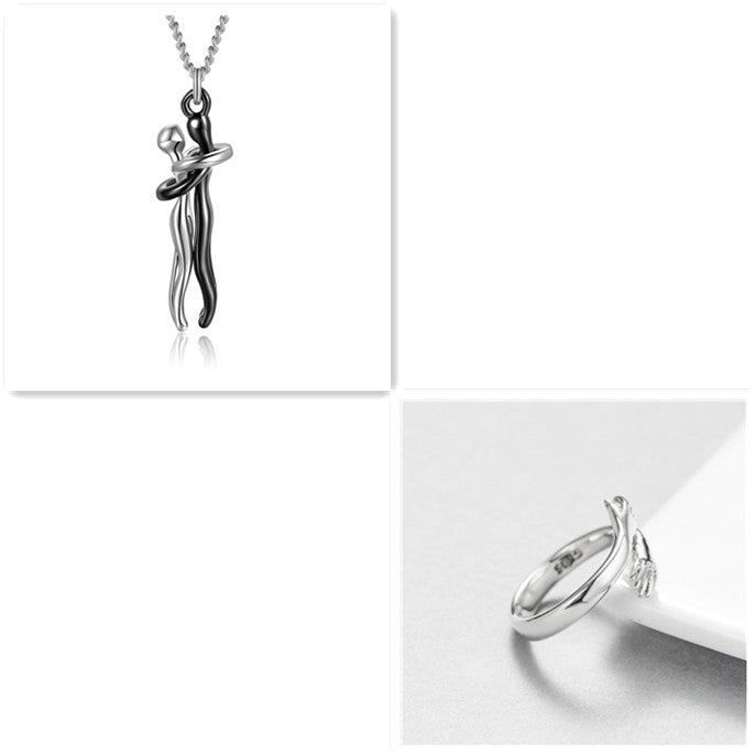 Love Hug Couple Necklace — Clavicle Chain Gift for Her — PuraVeil