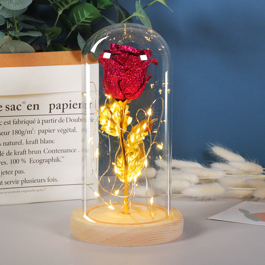 Eternal Rose with LED Glass Dome — Valentine's Day Gift — PuraVeil