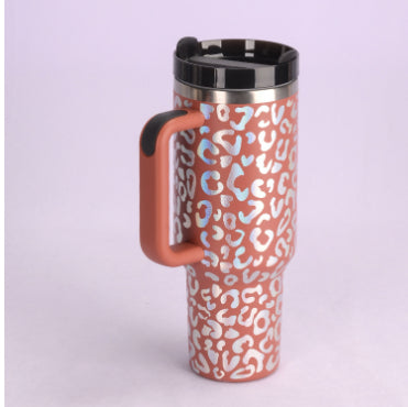 40 oz Insulated Tumbler with Handle & Straw — Vacuum Sealed