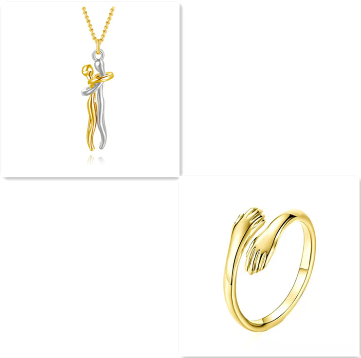 Love Hug Couple Necklace — Clavicle Chain Gift for Her — PuraVeil