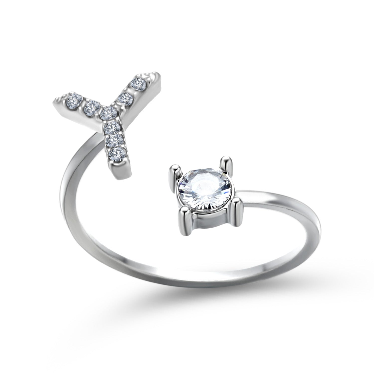 Personalized Adjustable Initial Letter Ring — A-Z Alphabet