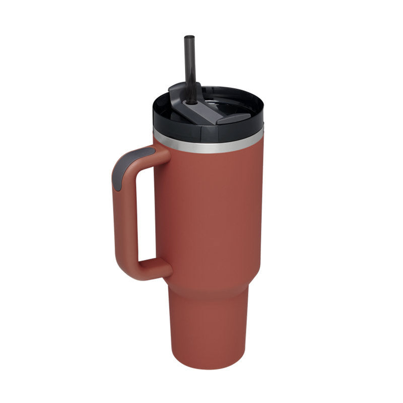 40 oz Insulated Tumbler with Handle & Straw — Vacuum Sealed — PuraVeil