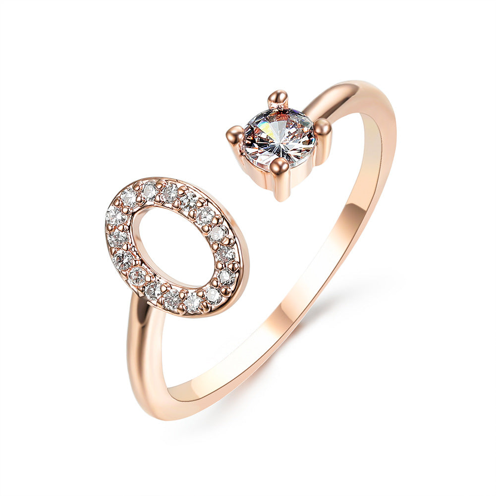 Personalized Adjustable Initial Letter Ring — A-Z Alphabet — PuraVeil