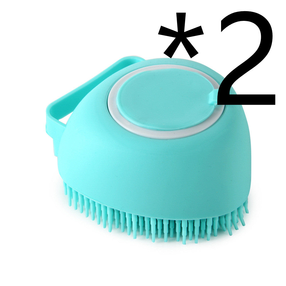 Silicone Pet Bath Brush — Massage Glove with Shampoo Dispenser