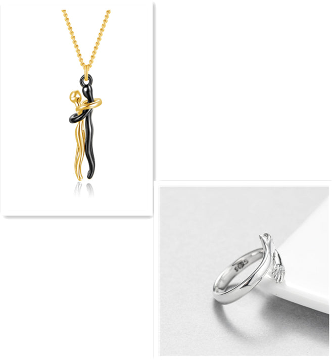 Love Hug Couple Necklace — Clavicle Chain Gift for Her — PuraVeil