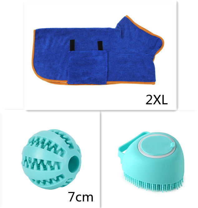 Silicone Pet Bath Brush — Massage Glove with Shampoo Dispenser