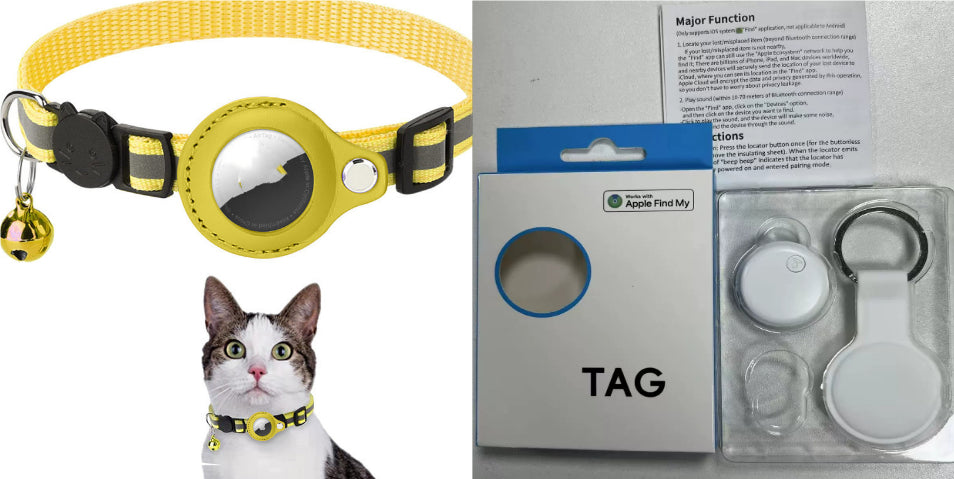 Reflective AirTag Dog & Cat Collar — Waterproof Tracker Holder — PuraVeil