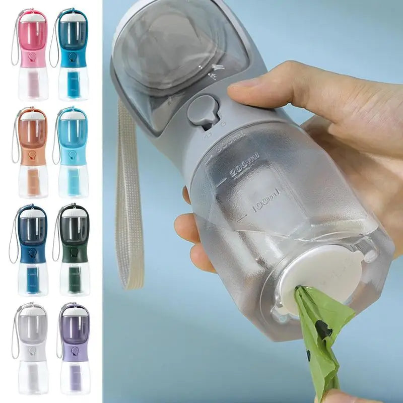 3-in-1 Portable Dog Water Bottle with Food & Bag Dispenser — PuraVeil