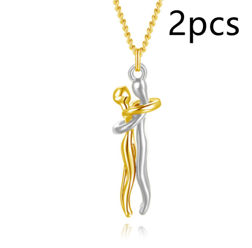 Love Hug Couple Necklace — Clavicle Chain Gift for Her