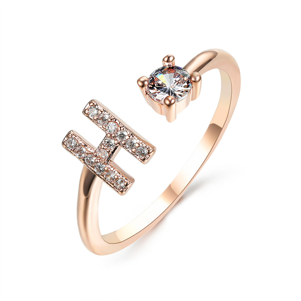 Personalized Adjustable Initial Letter Ring — A-Z Alphabet — PuraVeil
