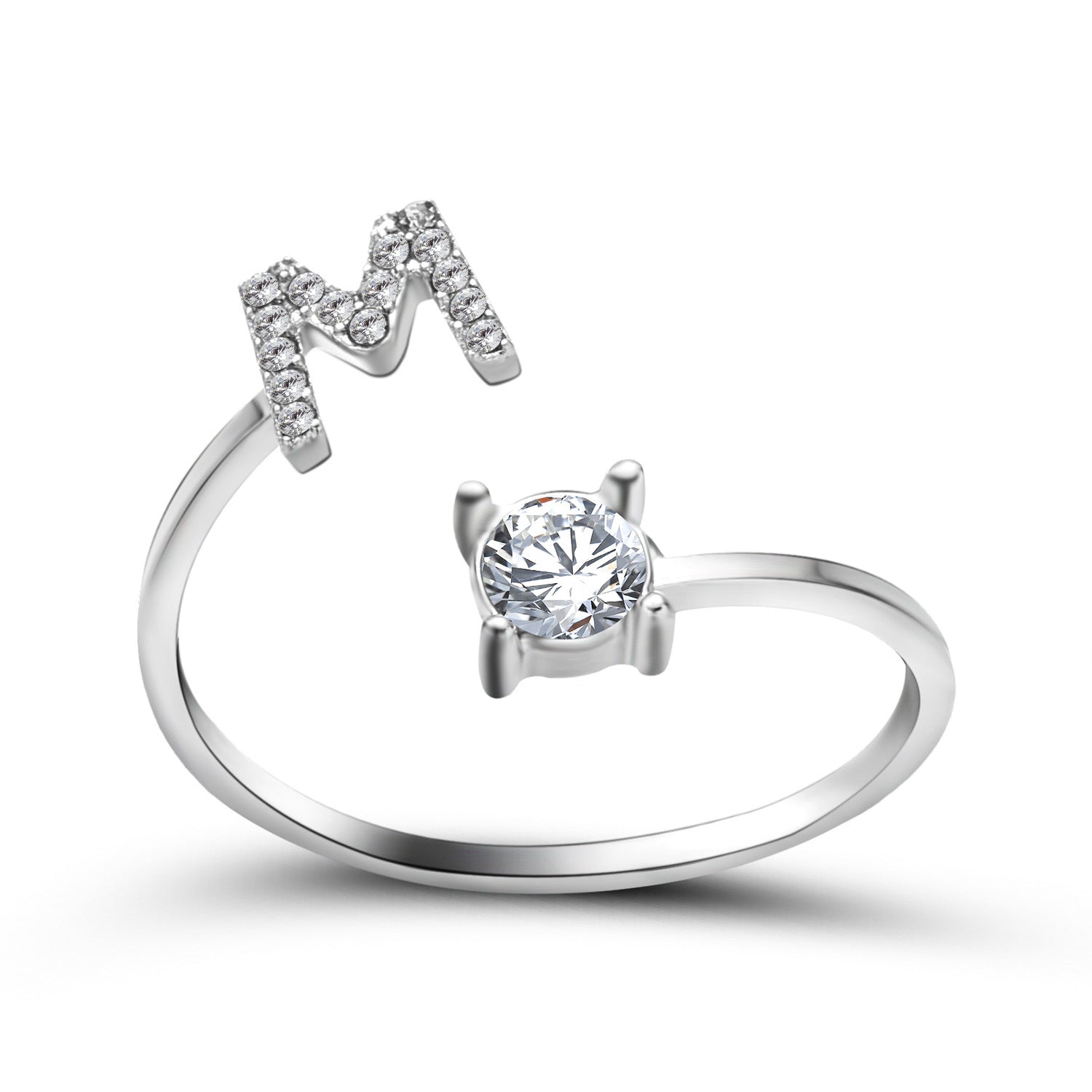 Personalized Adjustable Initial Letter Ring — A-Z Alphabet