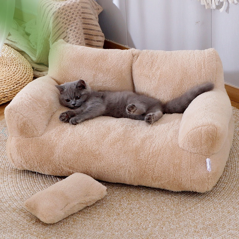 Luxury Plush Pet Sofa Bed — Cats & Small Dogs — PuraVeil