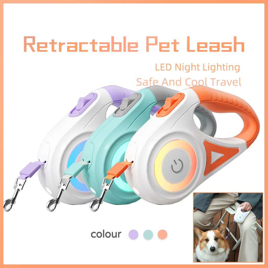 Retractable Dog Leash with Built-In LED Spotlight — PuraVeil