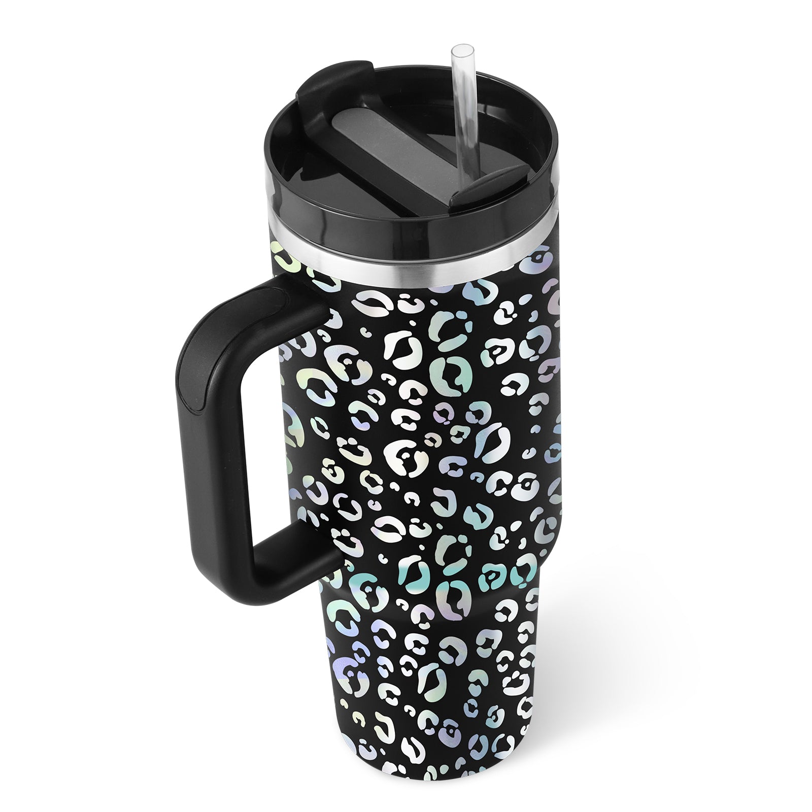 40 oz Insulated Tumbler with Handle & Straw — Vacuum Sealed